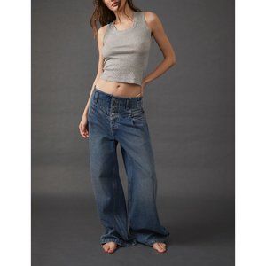 Free People Care FP Super Sweeper Wide Leg Jeans / In the West. Worn once